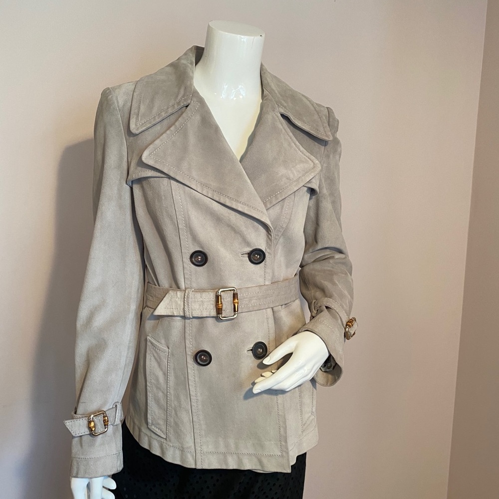 VINTAGE 1990s GUCCI SUEDE TRENCH JACKET
